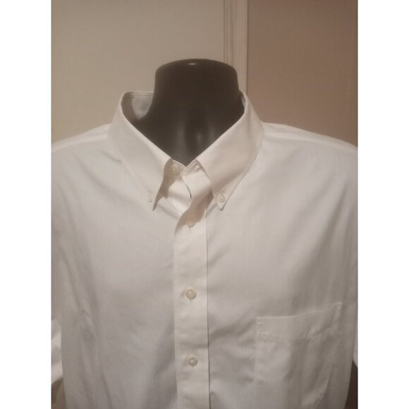 Roundtree Yorke Gold Label Dress Shirt 19 (3XL) Tall White Non Iron EZ Wash - Picture 5 of 13